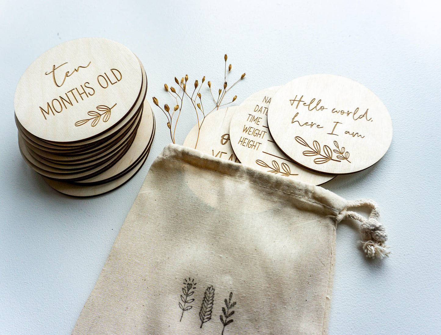 Baby Meilensteine inkl. Geburtstafel in Englisch